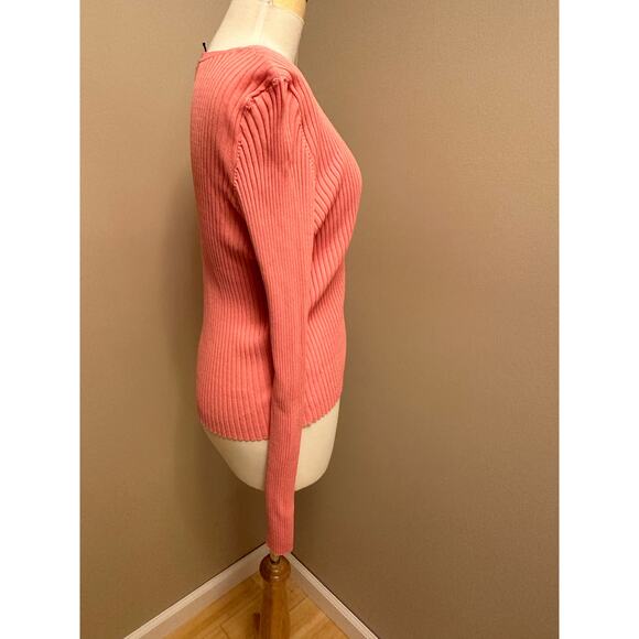 Lulus Dynamic Duo Pink and Red Color Block Ribbed Cardigan Sweater Sz XL - Picture 4 of 9